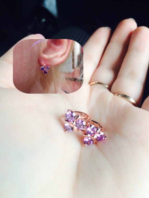 trefoil-shaped-purple-clear-zircons-gold-plated-earrings-4