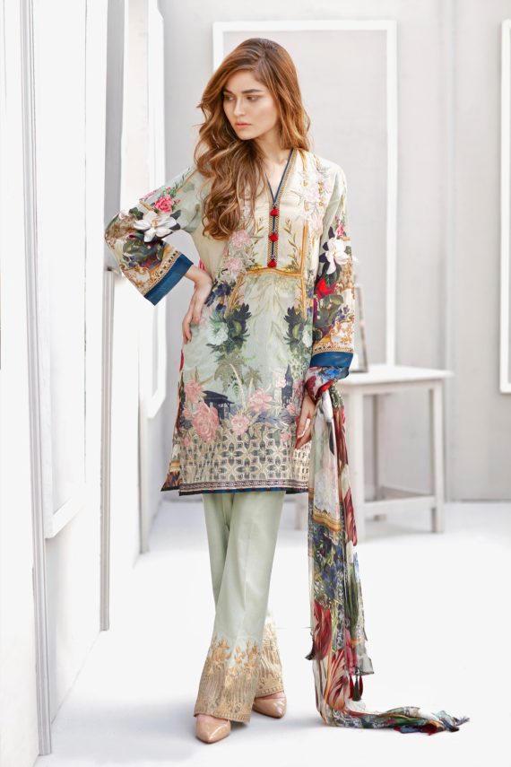 Baroque Lawn Embroidered Collection 2017 Design PL05 (2)