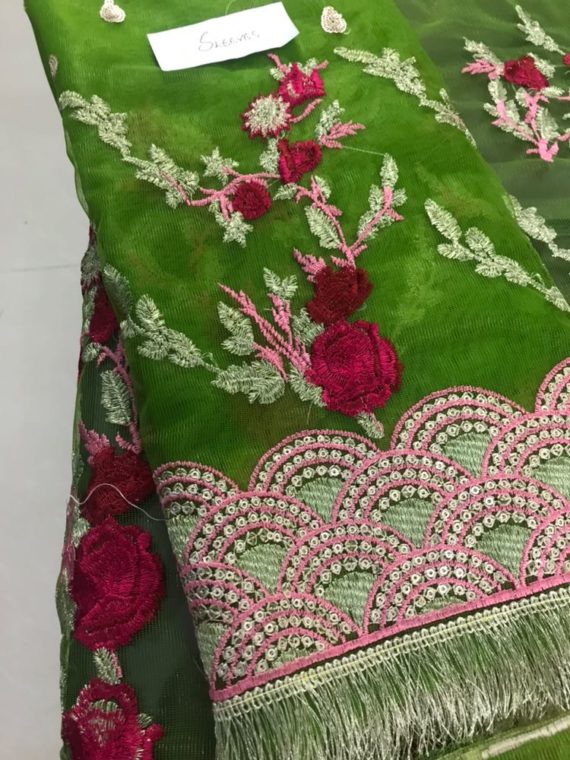 Kashee’s Fashion Luxury Embroidered Fancy Suit Green (6)