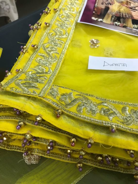 Kashee’s Fashion Luxury Embroidered Fancy Suit Yellow (4)