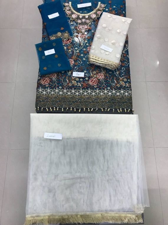 Kashee’s Fashion Luxury Embroidered Fancy Suit D-Blue (2)