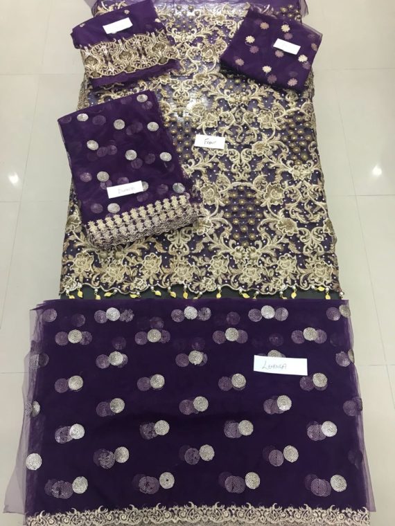 Kashee’s Fashion Luxury Embroidered Fancy Suit D-Purple (2)