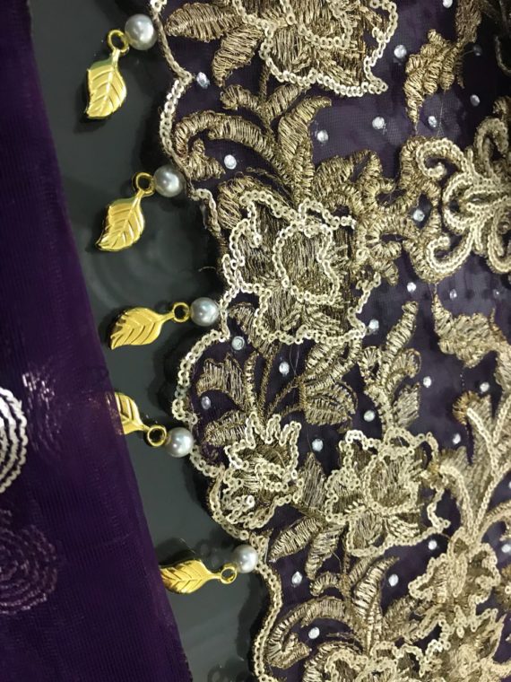 Kashee’s Fashion Luxury Embroidered Fancy Suit D-Purple (4)