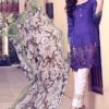 MariaB Wadi Oasis Winter Embroidered Cambric Suit Blue