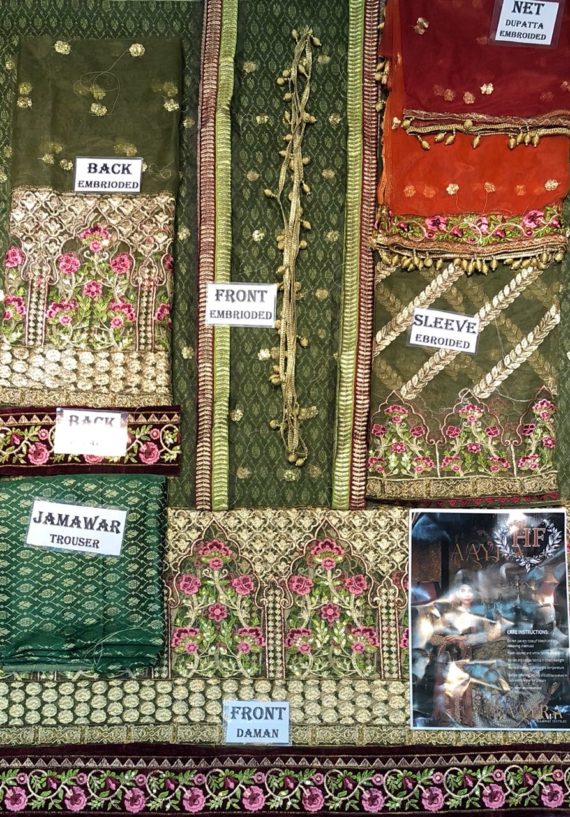 Aayra Luxury Net Embroidered Bridal Fancy Suit Green (3)