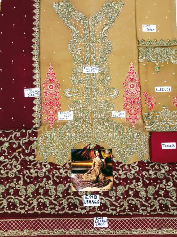 Aliza Waqar Luxury Chiffon Embroidered Fancy Bridal Suit (3)
