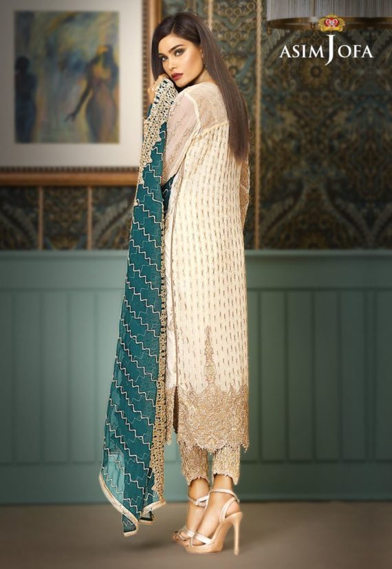 Asim Jofa Luxury Chiffon Embroidered Fancy Suit AJCLE-01 (2)