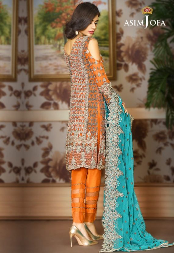 Asim Jofa Luxury Chiffon Embroidered Fancy Suit AJCLE-02 (2)