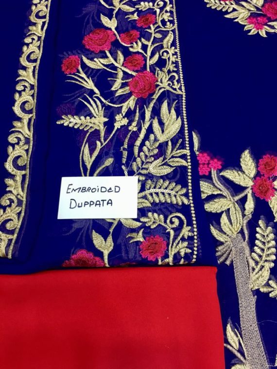 Imrozia Chiffon Embroidered Fancy Suit The Cobalt Pickings (5)