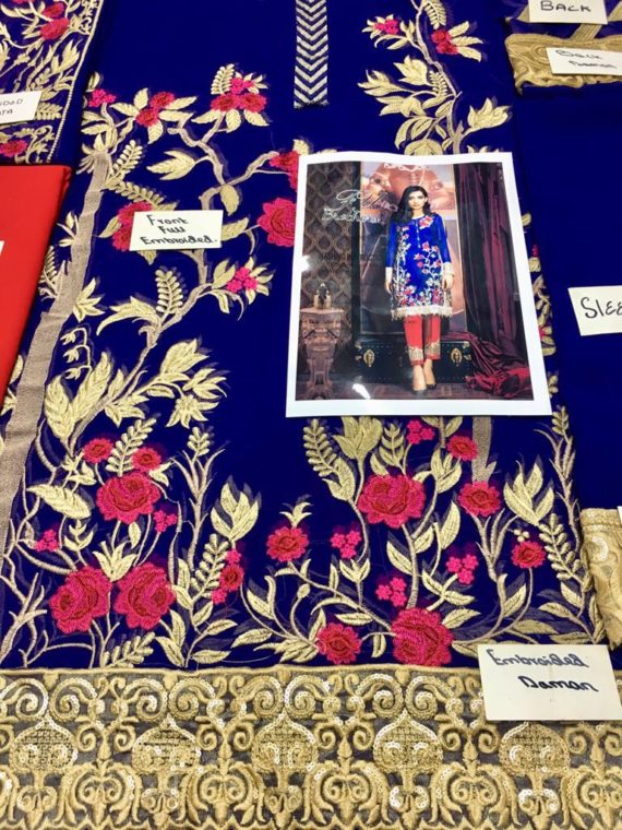 Imrozia Chiffon Embroidered Fancy Suit The Cobalt Pickings (7)