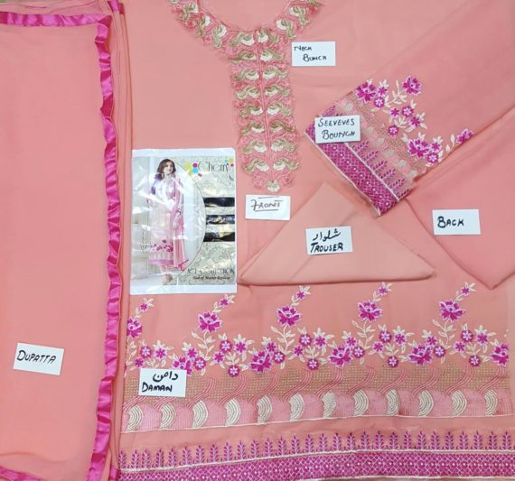 Indian Chiffon Embroidered Suit Pink Feat Drashti Dhami (2)