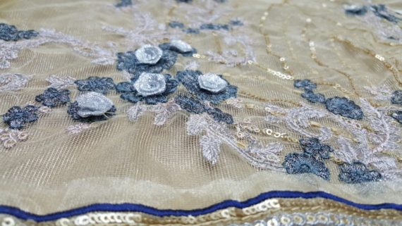 Maria.B Unstitched Mbroidered Collection Gold & Navy (2)
