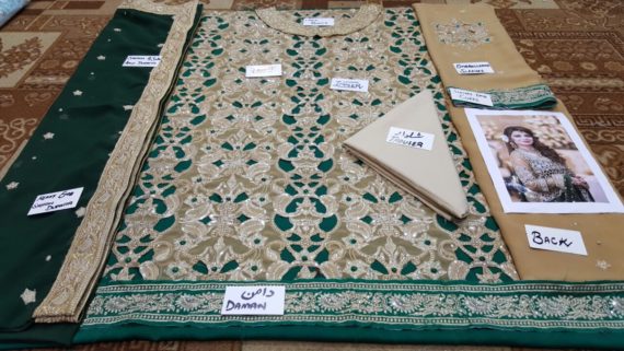Stylized Bridal Series Luxury Chiffon Emb Fancy Suit Green (6)