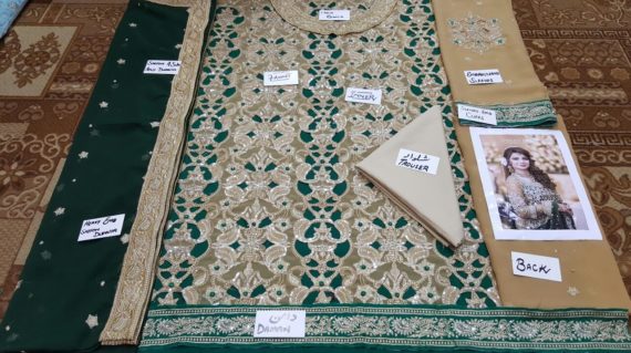 Stylized Bridal Series Luxury Chiffon Emb Fancy Suit Green (7)