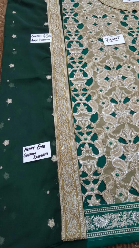 Stylized Bridal Series Luxury Chiffon Emb Fancy Suit Green (8)