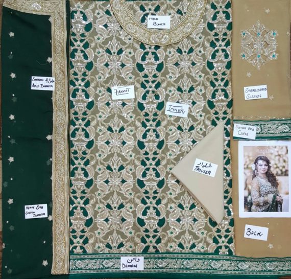 Stylized Bridal Series Luxury Chiffon Emb Fancy Suit Green (9)