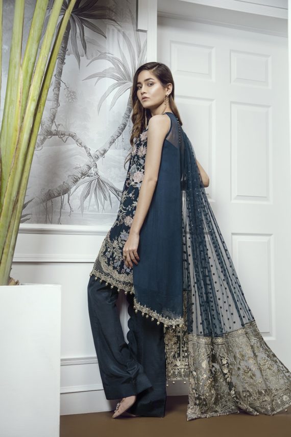Baroque Luxury Chiffon Emb Fancy Suit Floral Flamboyant (2)