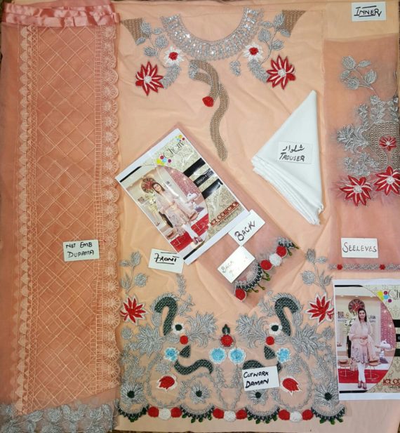 Chiffon Embroidered Suit Feat. Nida Yasir Cinnabar Pink (3)