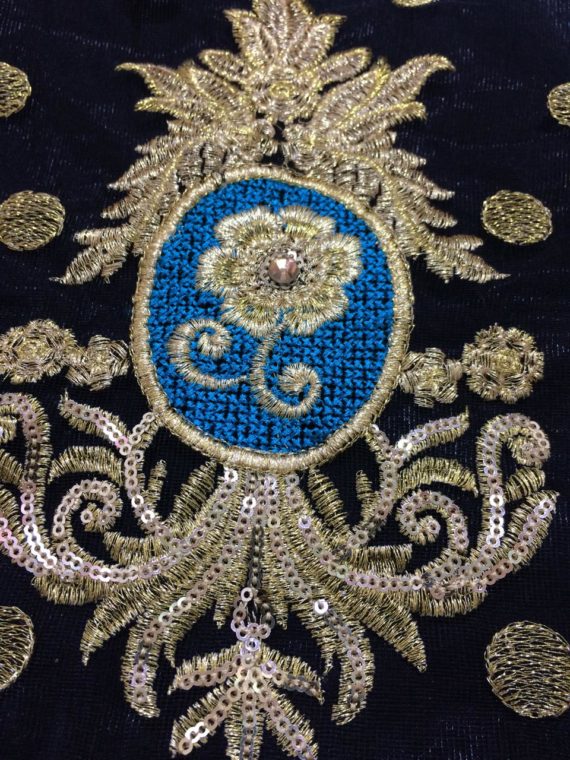 Kashee’s Fashion Luxury Embroidered Fancy Suit Jet Black (5)