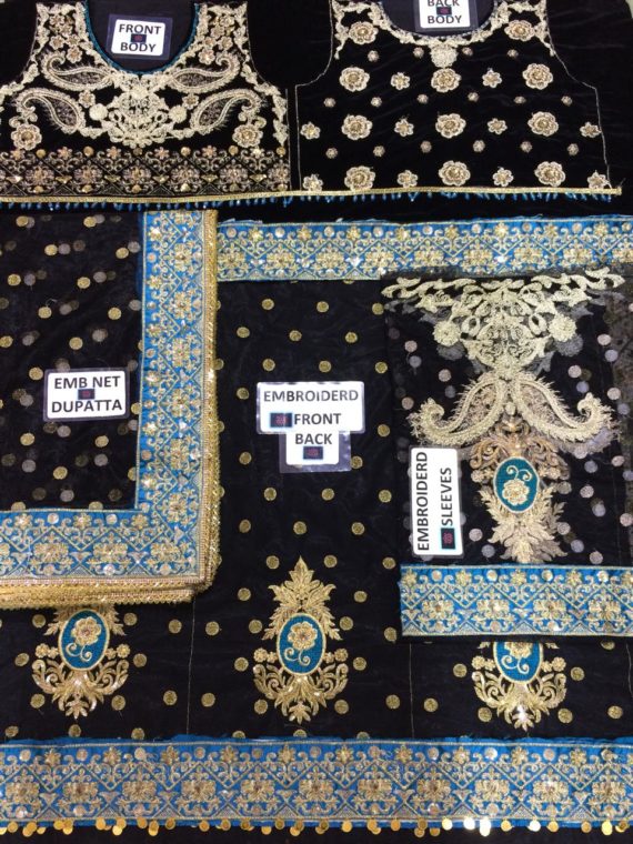 Kashee’s Fashion Luxury Embroidered Fancy Suit Jet Black (6)