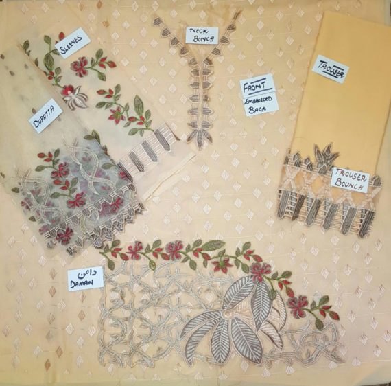 MARYAM’s Chiffon Embroidered Fancy Suit Peachy Perfect (3)