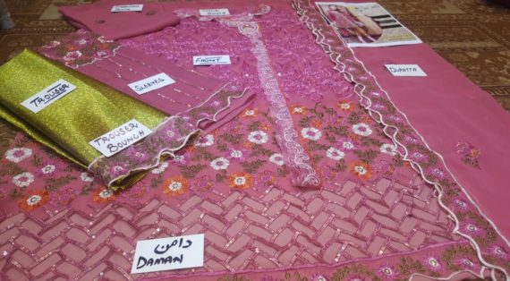 MARYAM’s Chiffon Embroidered Fancy Suit Pink (2)