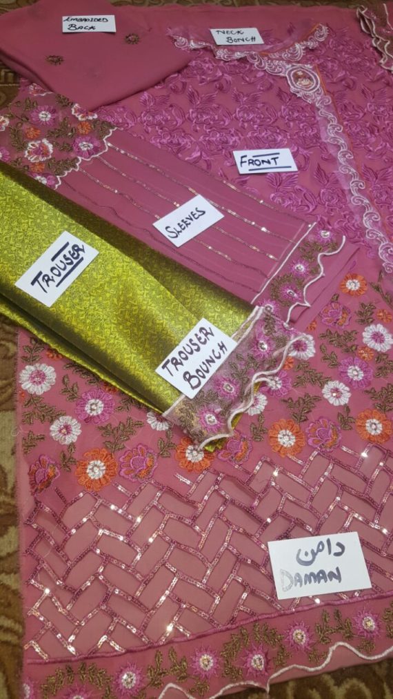 MARYAM’s Chiffon Embroidered Fancy Suit Pink (4)