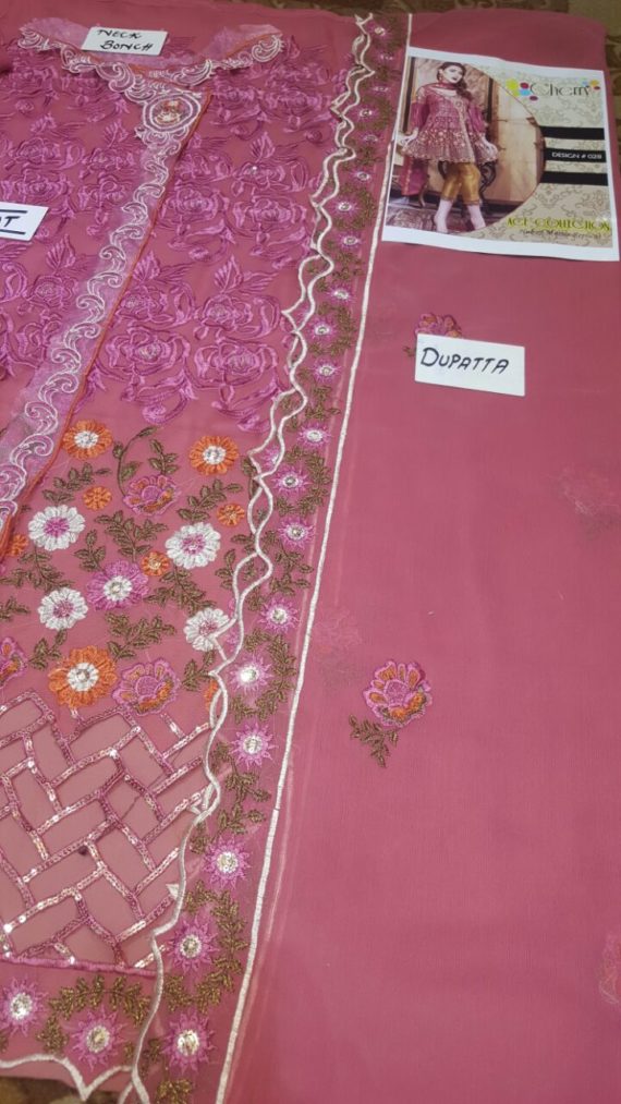 MARYAM’s Chiffon Embroidered Fancy Suit Pink (6)
