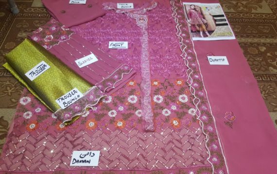 MARYAM’s Chiffon Embroidered Fancy Suit Pink (7)
