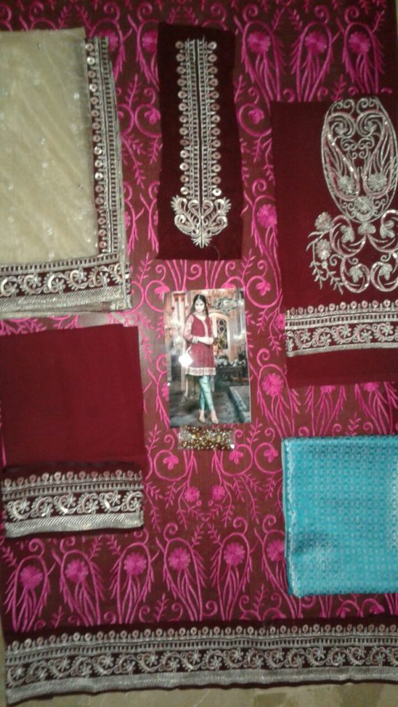 Maria.B Mbroidered Collection Fuchsia Pink & Gold BD1104 (3)