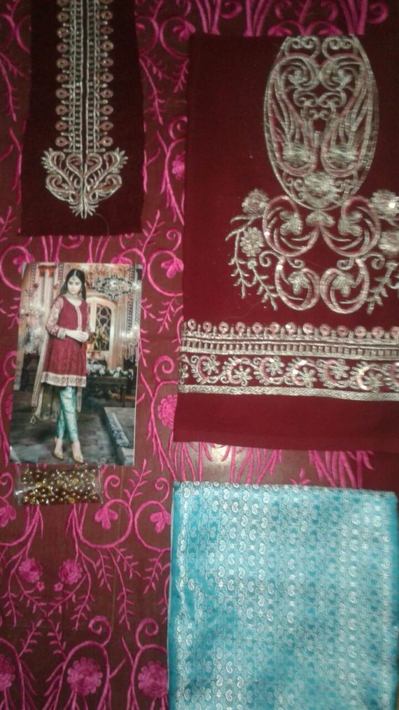 Maria.B Mbroidered Collection Fuchsia Pink & Gold BD1104 (4)