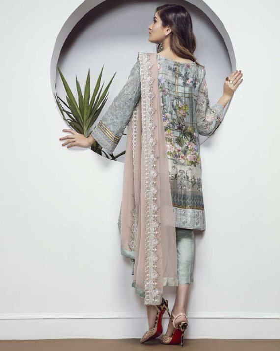 Chantelle Embroidered Chiffon Collection Ornament Blue (2)