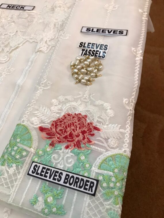 Akbar Aslam Fancy Embroidered Chiffon Suit White (3)