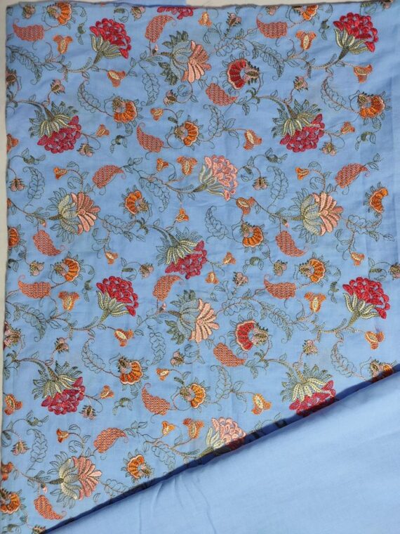 Bareezah Embroidered Lawn Collection 2PC Light Blue