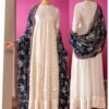 Baroque Fancy Embroidered Chiffon Suit White